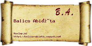 Balics Abiáta névjegykártya